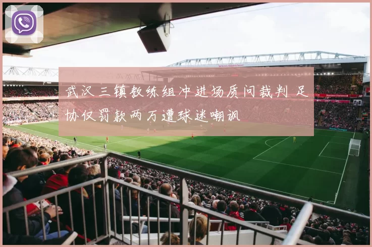 武汉三镇教练组冲进场质问裁判 足协仅罚款两万遭球迷嘲讽